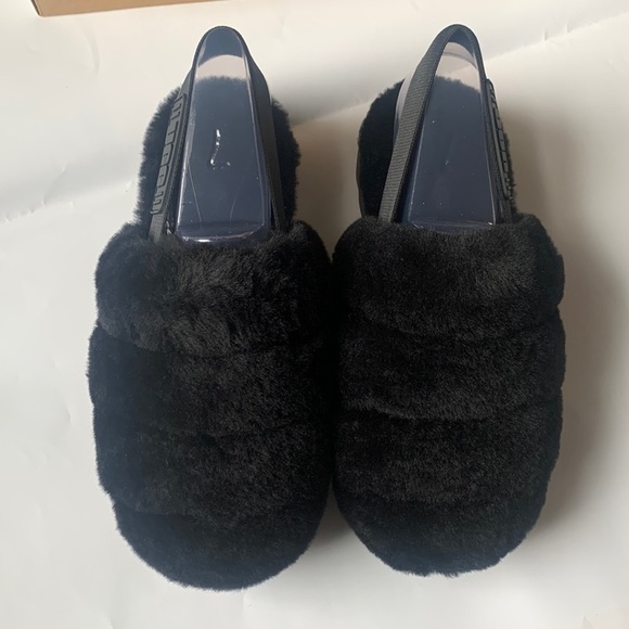 NIB UGG Women Super Fluff Slipper Black US size 7 - Picture 3 of 7